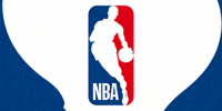 NBA美国职业篮球联赛Logo - 红蓝白配色的人物剪影